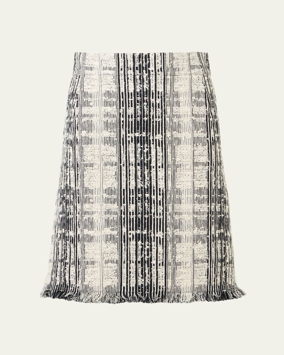 Check Check Fringed Mini Skirt